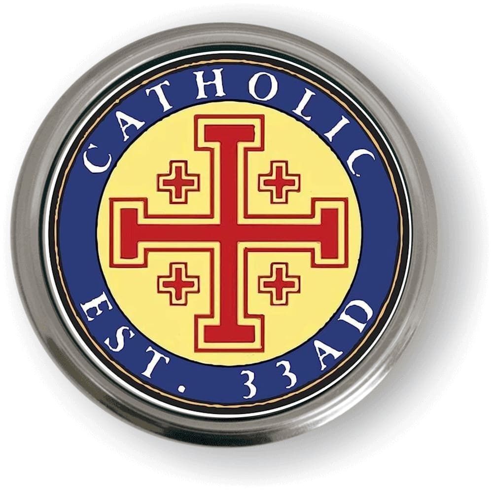 Catholic Car Emblem with Aluminum Bezel